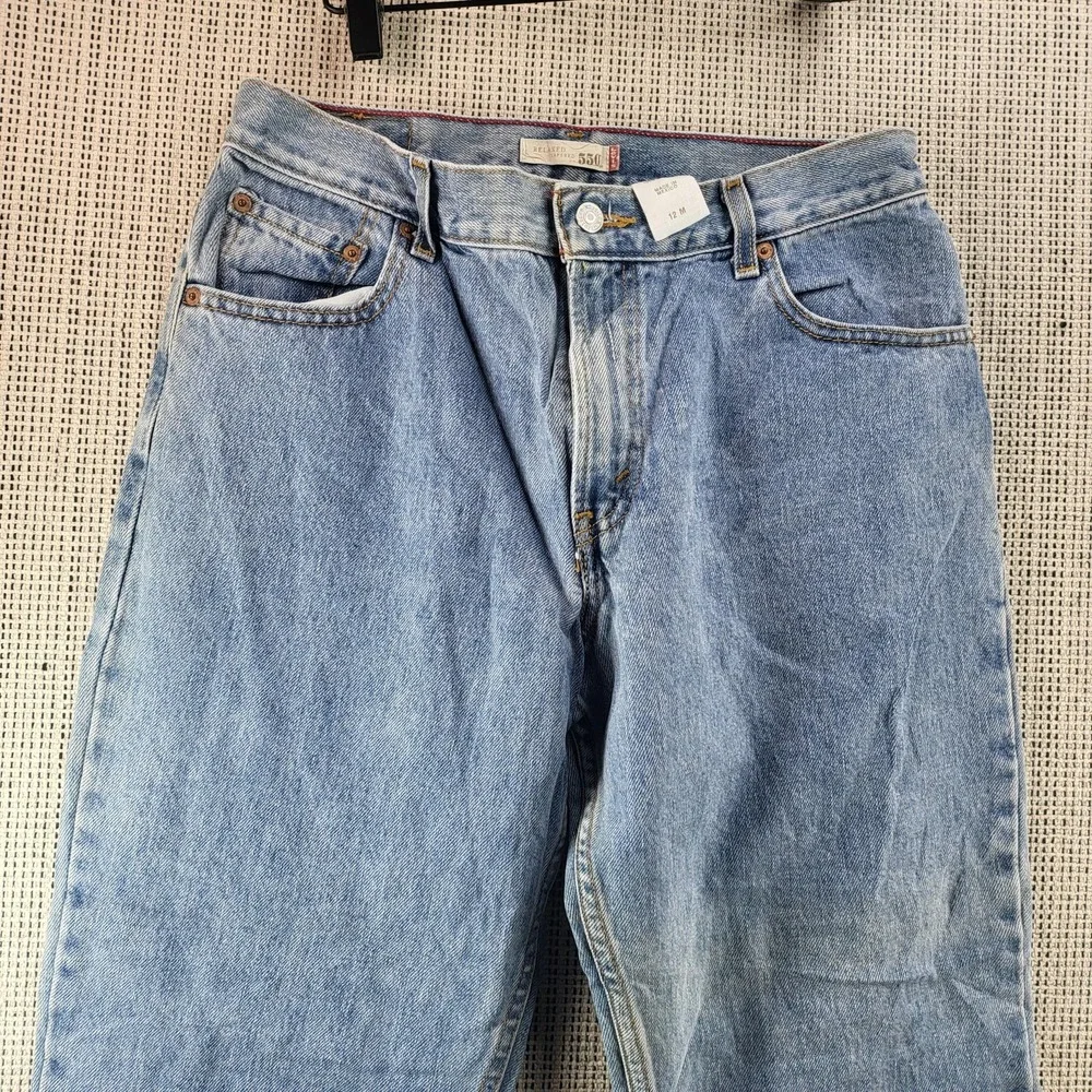 Levis 550 Jeans Mens 12 Light Wash‎ Blue High Rise Relaxed Tapered Leg Denim